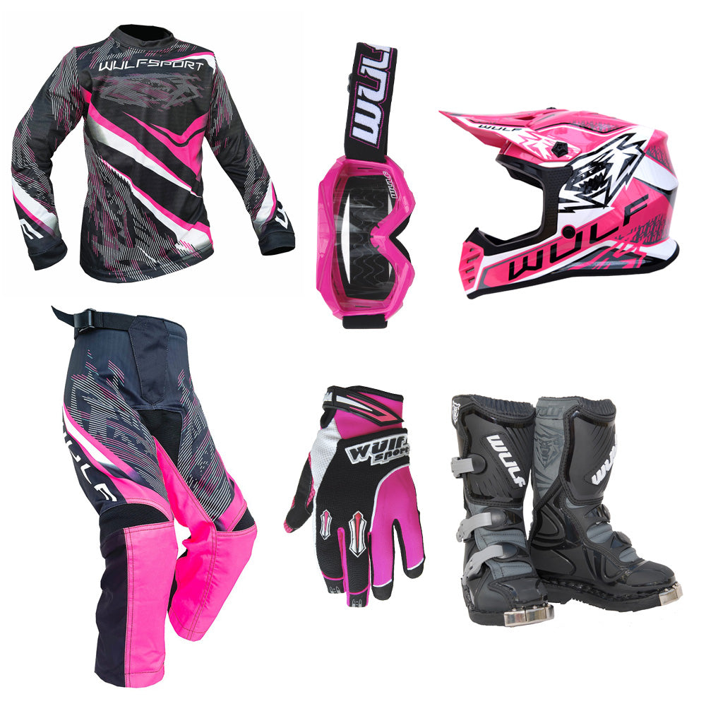 Kids MX Wulfsport 2026 WARHAMMER Motocross Pink Mega Set #12