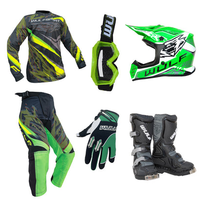 Kids MX Wulfsport 2026 WARHAMMER Motocross Green Mega Set #12