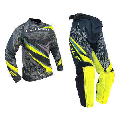 Kids MX Wulfsport 2026 WARHAMMER Motocross Shirt Jersey Pant Trouser Yellow Set #1