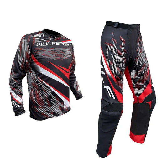 Adult MX Wulfsport 2026 WARHAMMER Motocross Shirt Pant Trouser Red Set #1