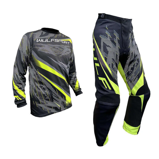 Adult MX Wulfsport 2026 WARHAMMER Motocross Shirt Pant Trouser Yellow Set #1