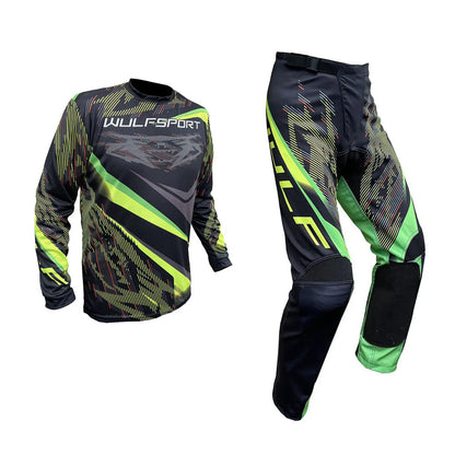 Adult MX Wulfsport 2026 WARHAMMER Motocross Shirt Pant Trouser Green Set #1