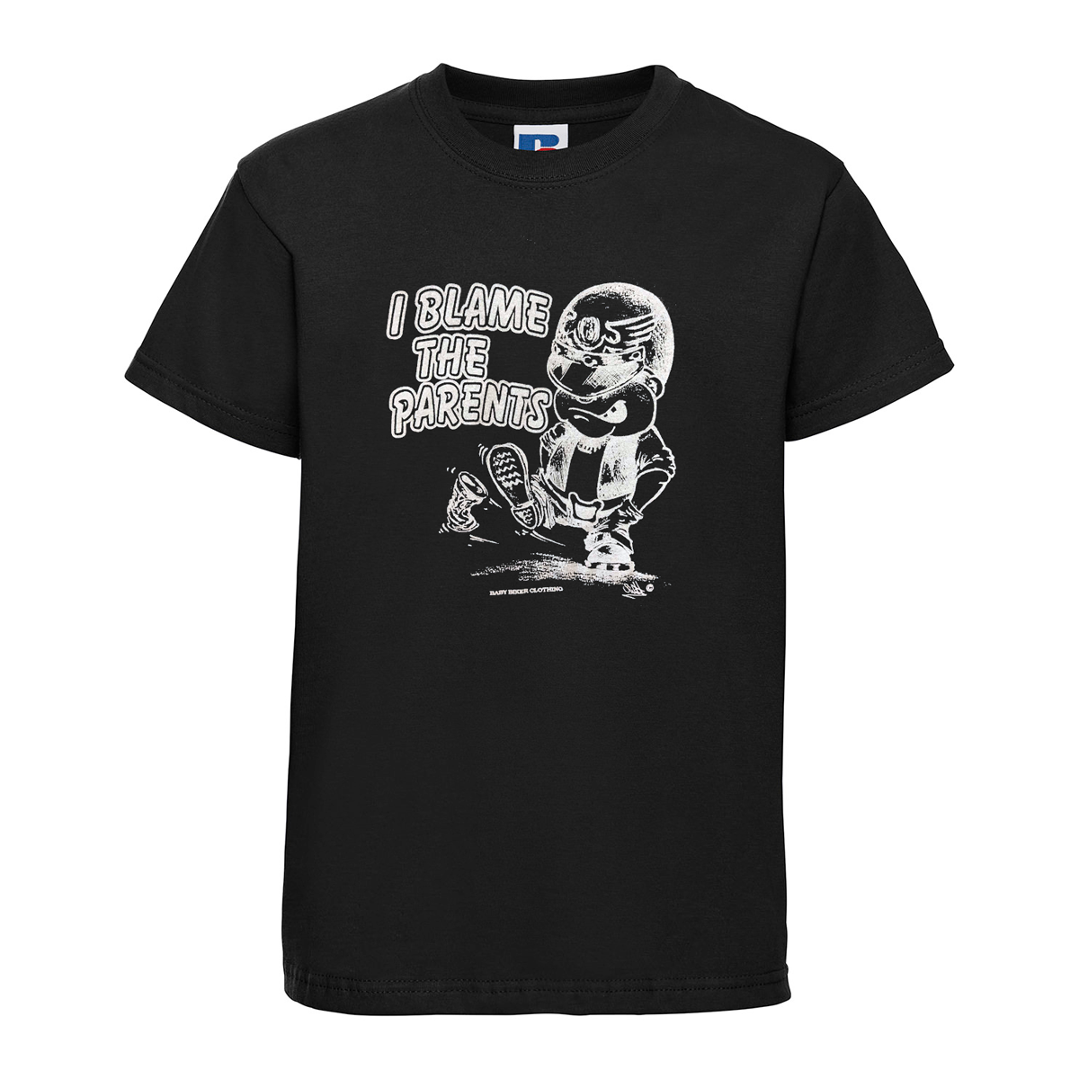 Baby Biker - I Blame The Parents - Kids Toddler Baby Black T-shirt