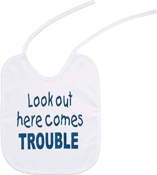 Look Out Here Comes Trouble Tie Bib