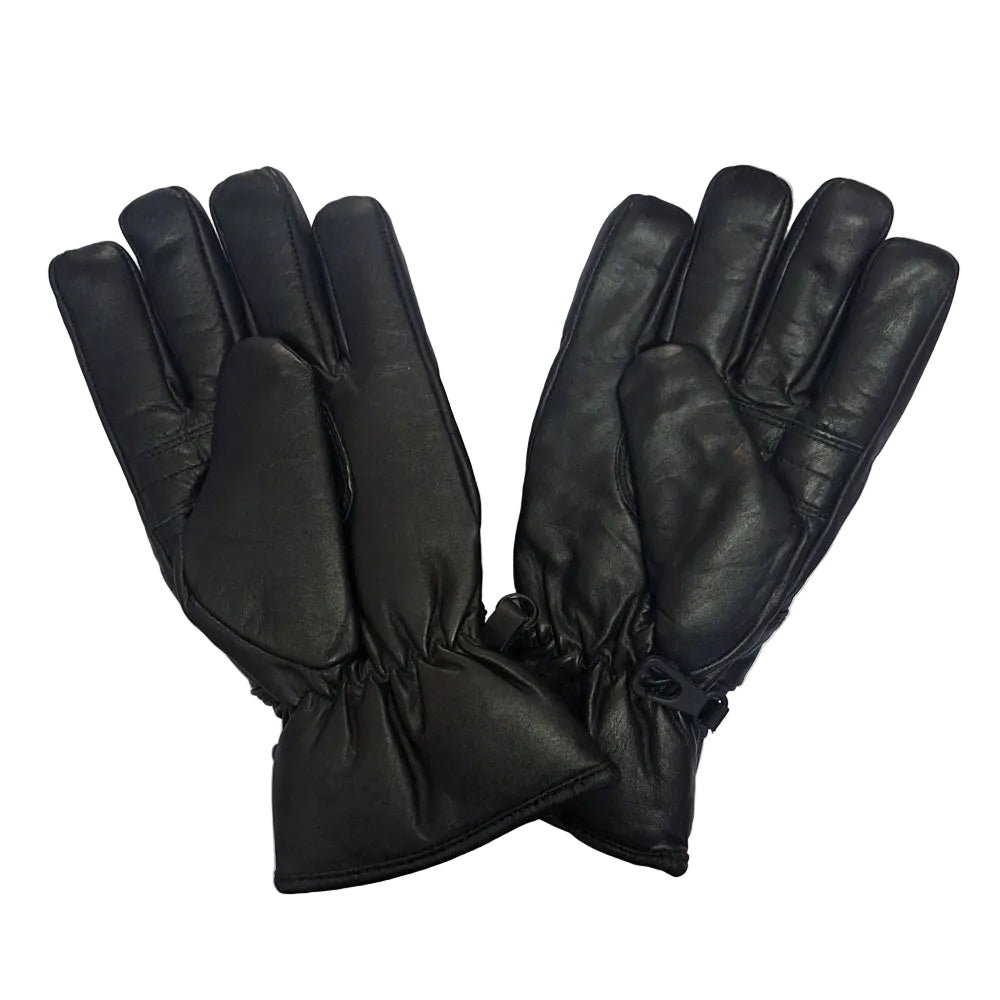 Kids Black Leather 401 Motorcycle Gloves