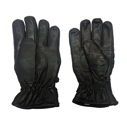 Kids Black Leather 401 Motorcycle Gloves