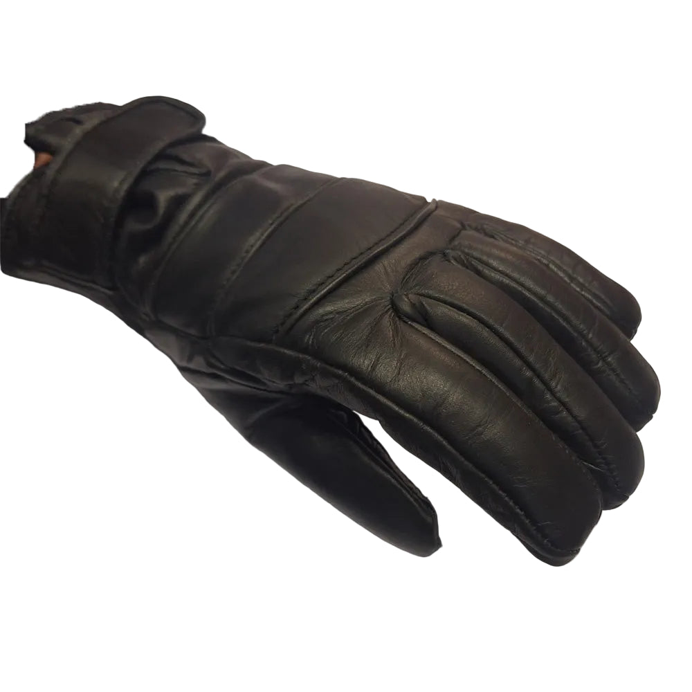 Kids Black Leather 401 Motorcycle Gloves