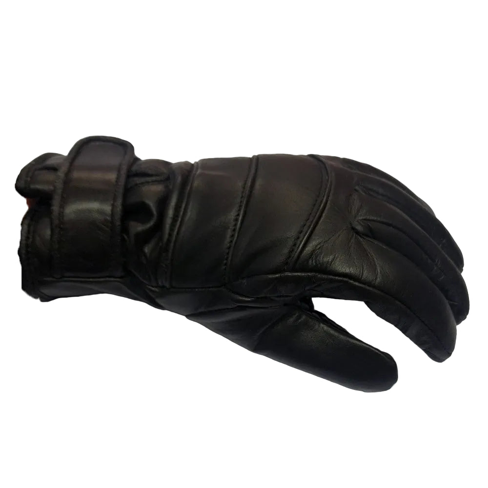 Kids Black Leather 401 Motorcycle Gloves