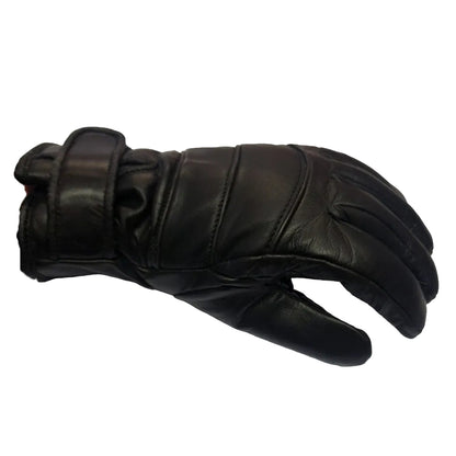 Kids Black Leather 401 Motorcycle Gloves