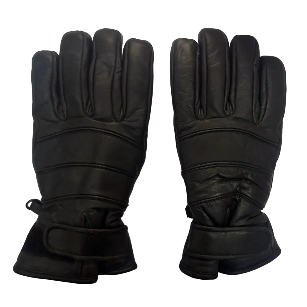 Kids Black Leather 401 Motorcycle Gloves