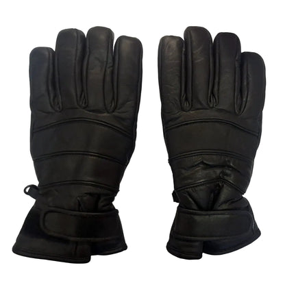 Kids Black Leather 401 Motorcycle Gloves