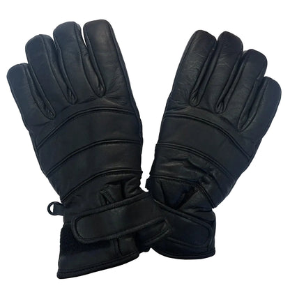 Kids Black Leather 401 Motorcycle Gloves