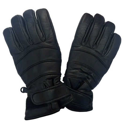Kids Black Leather 401 Motorcycle Gloves