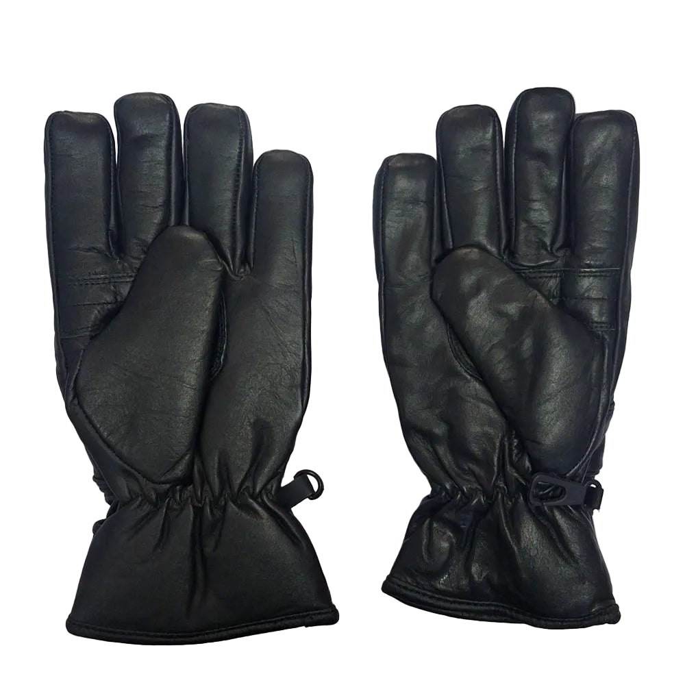 Kids Black Leather 401 Motorcycle Gloves