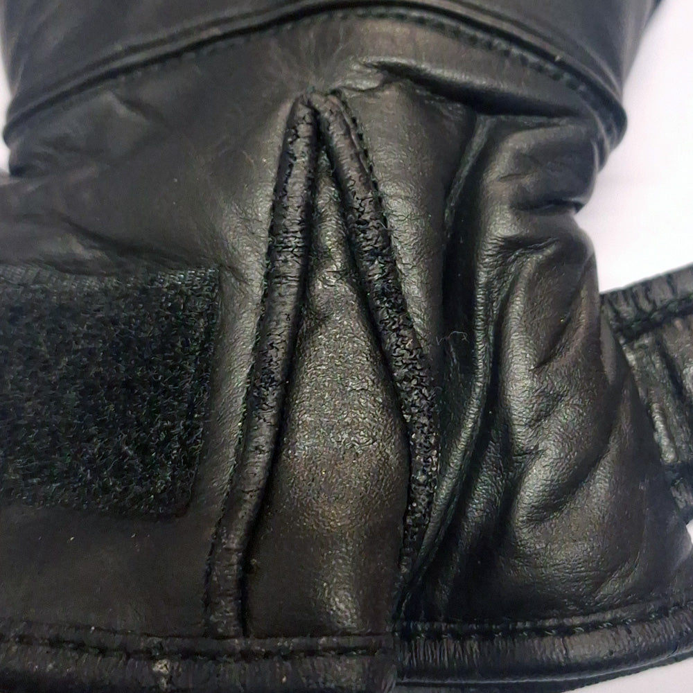 Kids Black Leather 401 Motorcycle Gloves