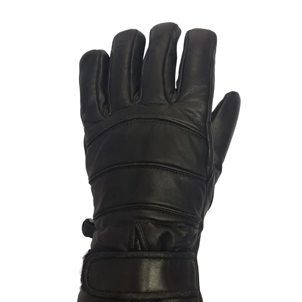 Kids Black Leather 401 Motorcycle Gloves
