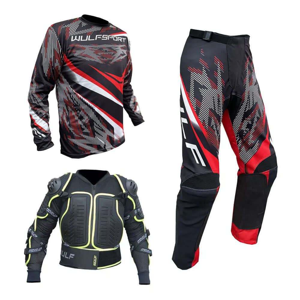 Adult MX Wulfsport 2026 WARHAMMER Motocross Shirt Pant Defender Jacket Red Set #4