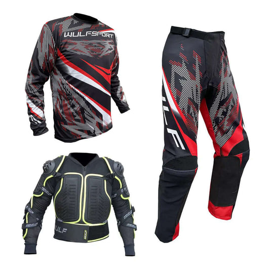 Adult MX Wulfsport 2026 WARHAMMER Motocross Shirt Pant Defender Jacket Red Set #4