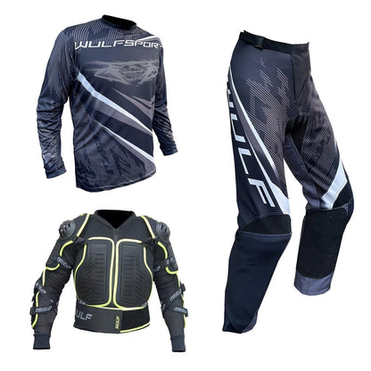 Adult MX Wulfsport 2026 WARHAMMER Motocross Shirt Pant Defender Jacket Black Set #4