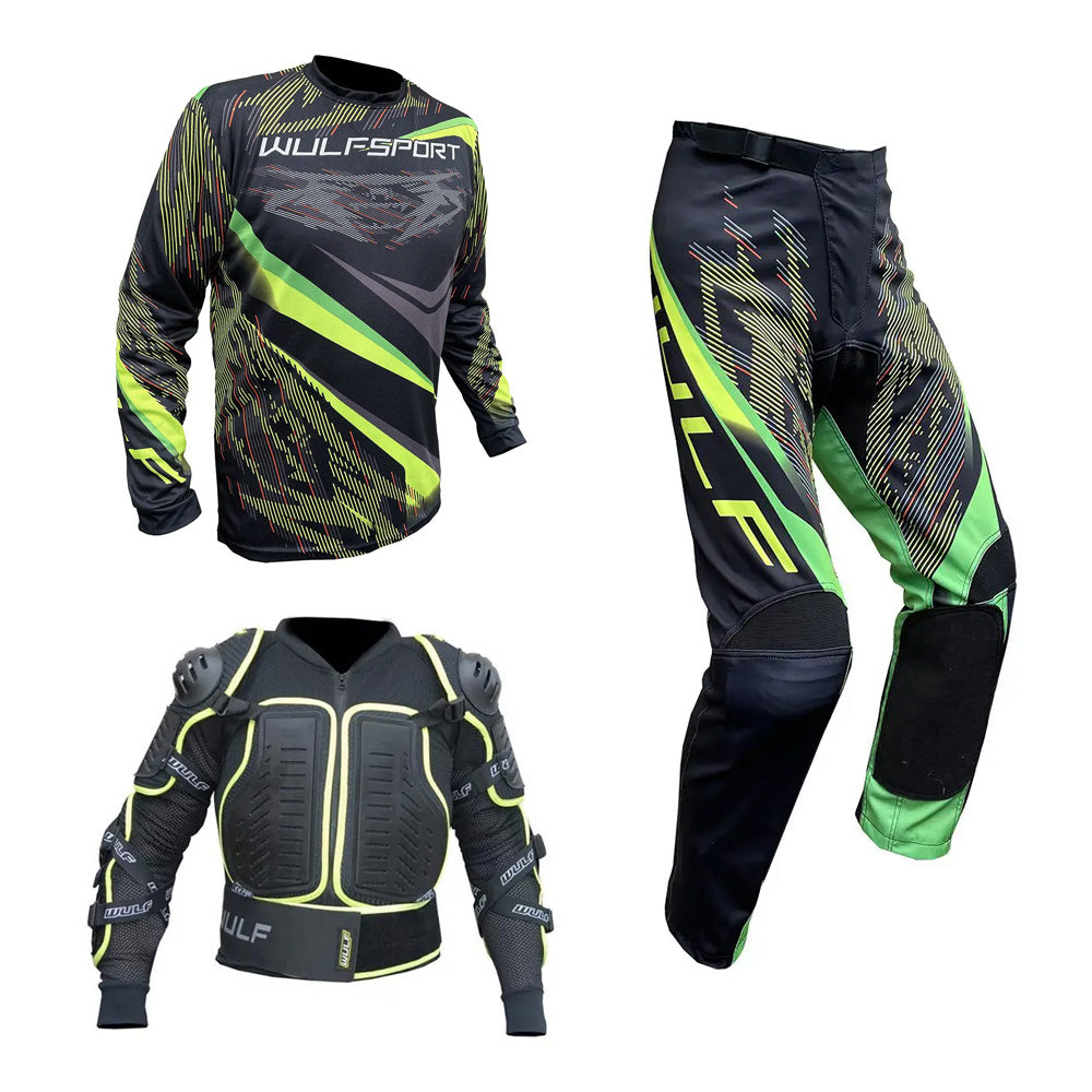 Adult MX Wulfsport 2026 WARHAMMER Motocross Shirt Pant Defender Jacket Green Set #4