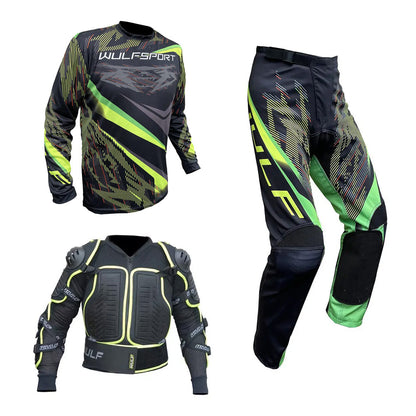Adult MX Wulfsport 2026 WARHAMMER Motocross Shirt Pant Defender Jacket Green Set #4