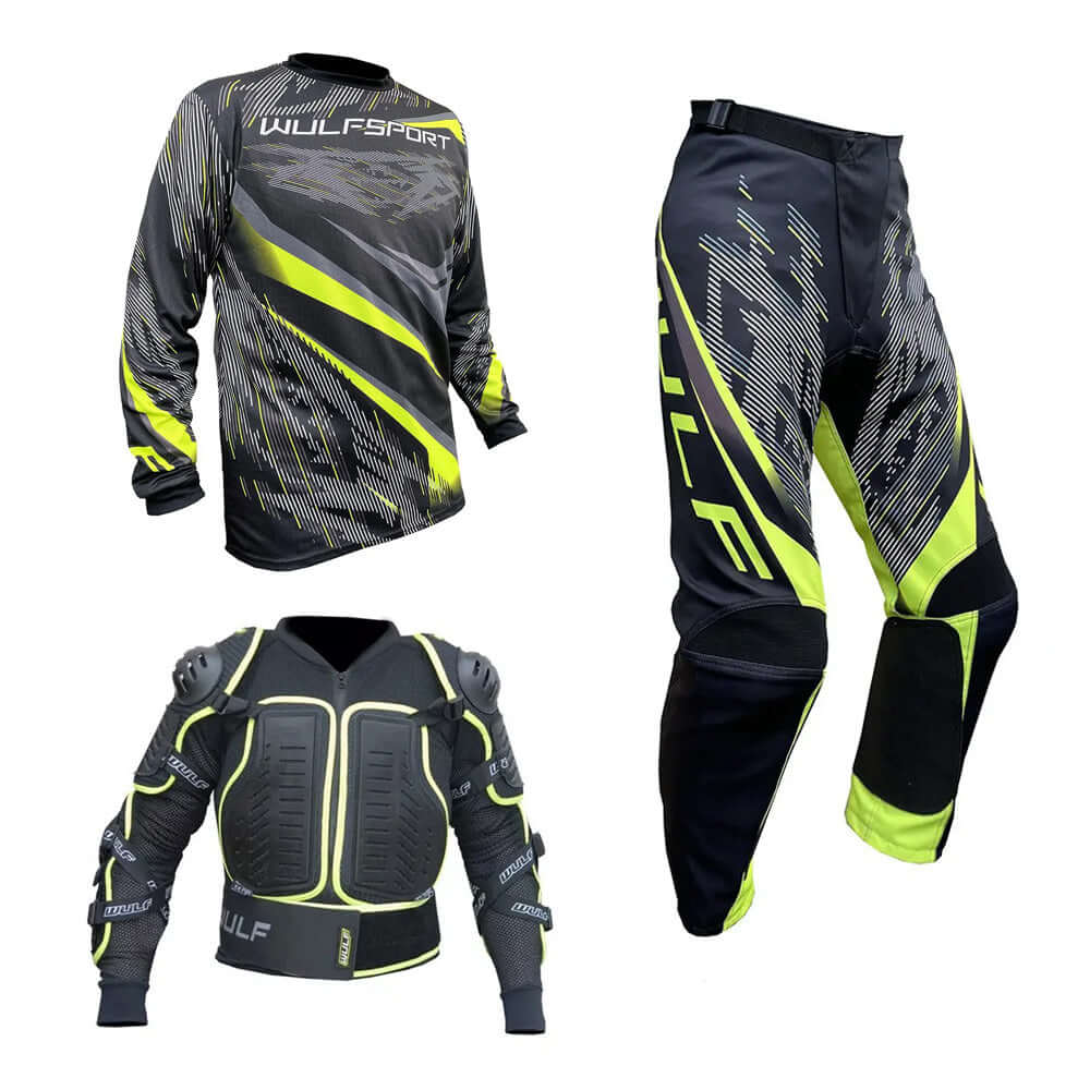 Adult MX Wulfsport 2026 WARHAMMER Motocross Shirt Pant Defender Jacket Yellow Set #4