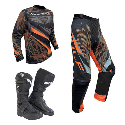 Adult MX Wulfsport 2026 WARHAMMER Motocross Shirt Pant Boots Orange Set #5