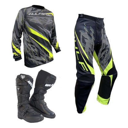 Adult MX Wulfsport 2026 WARHAMMER Motocross Shirt Pant Boots Yellow Set #5