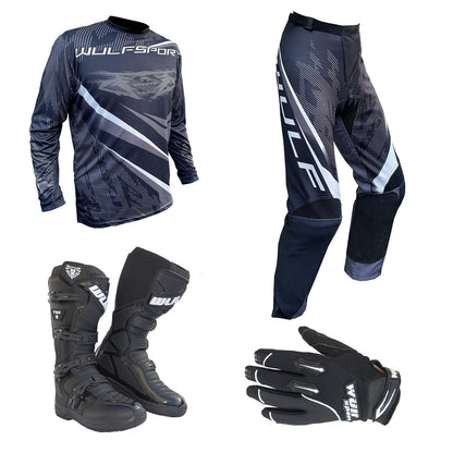 Adult MX Wulfsport 2026 WARHAMMER Motocross Shirt Pant Glove Boots Black Set #6