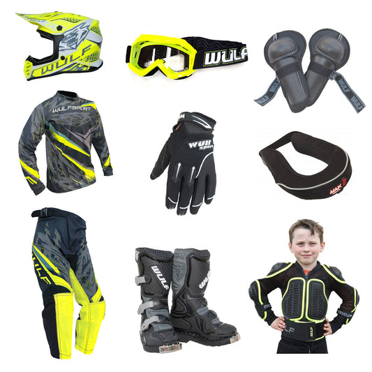 Kids MX Wulfsport 2026 WARHAMMER Motocross Ultra Complete Set Yellow #7