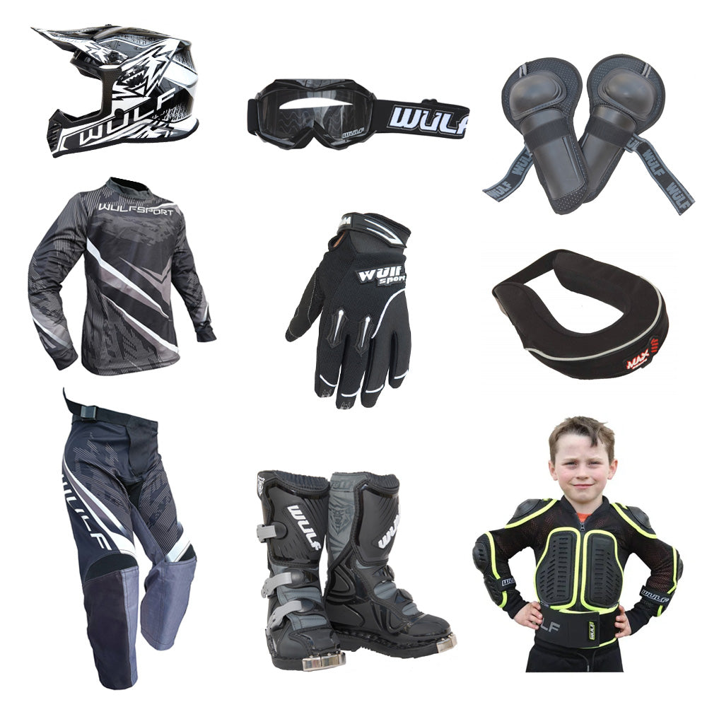 Kids MX Wulfsport 2026 WARHAMMER Motocross Ultra Complete Set Black #7