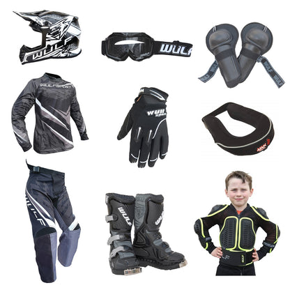 Kids MX Wulfsport 2026 WARHAMMER Motocross Ultra Complete Set Black #7