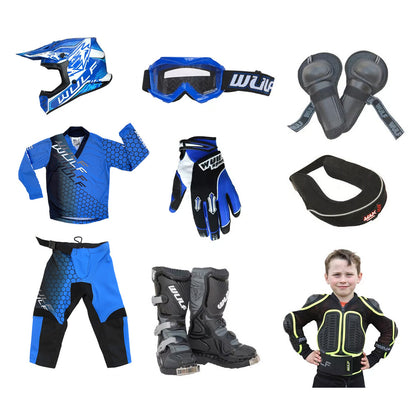 Kids MX Wulfsport 2025 CONNECT Motocross Ultra Complete Set Blue #7