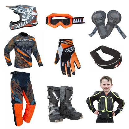 Kids MX Wulfsport 2026 WARHAMMER Motocross Ultra Complete Set Orange #7