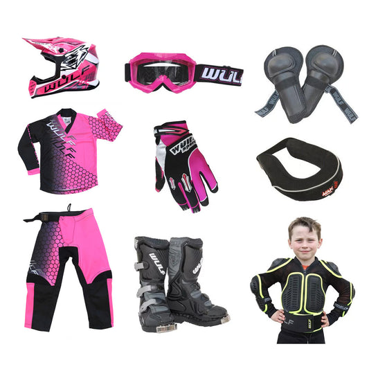 Kids MX Wulfsport 2025 CONNECT Motocross Ultra Complete Set Pink #7