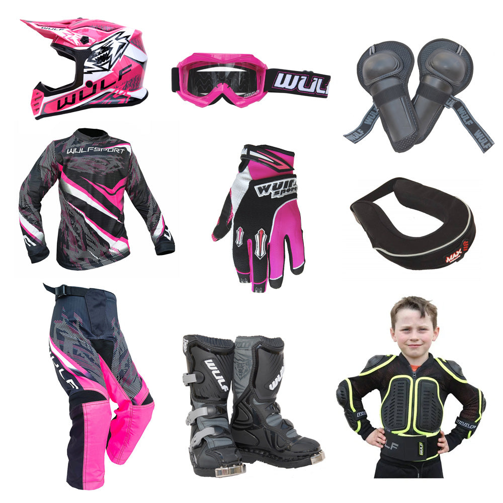 Kids MX Wulfsport 2026 WARHAMMER Motocross Ultra Complete Set Pink #7