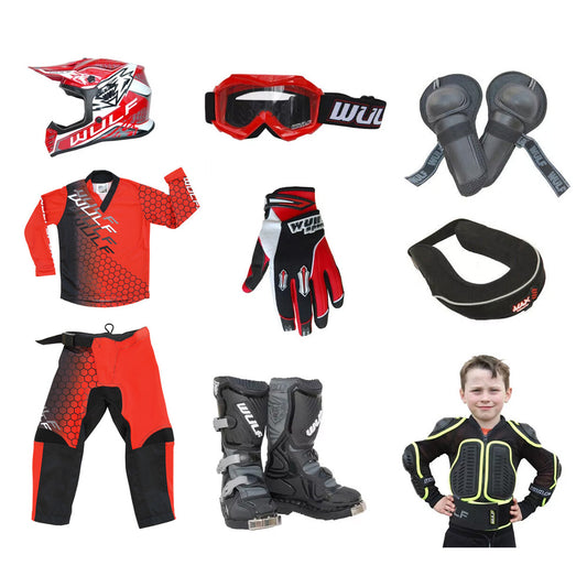 Kids MX Wulfsport 2025 CONNECT Motocross Ultra Complete Set Red #7