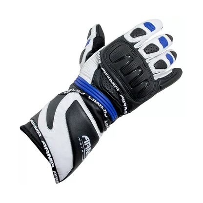 Armr Moto S550 Leather Lightweight Summer Motorcycle Sport Glove Black / Blue