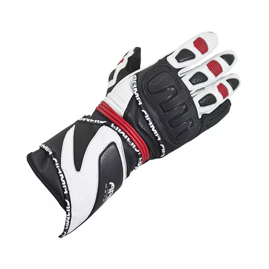 Armr Moto S550 Leather Lightweight Summer Motorcycle Sport Glove Black / Red