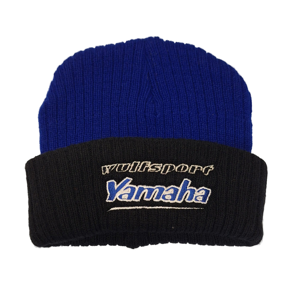 Official Wulfsport Yamaha 100% Acrylic Embroidered Beanie Hat Blue & Black BC13149