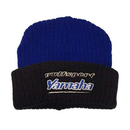 Official Wulfsport Yamaha 100% Acrylic Embroidered Beanie Hat Blue & Black BC13149