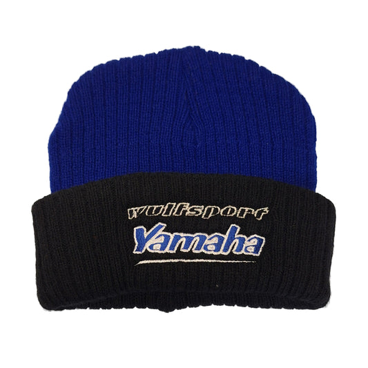 Official Wulfsport Yamaha 100% Acrylic Embroidered Beanie Hat Blue & Black BC13149