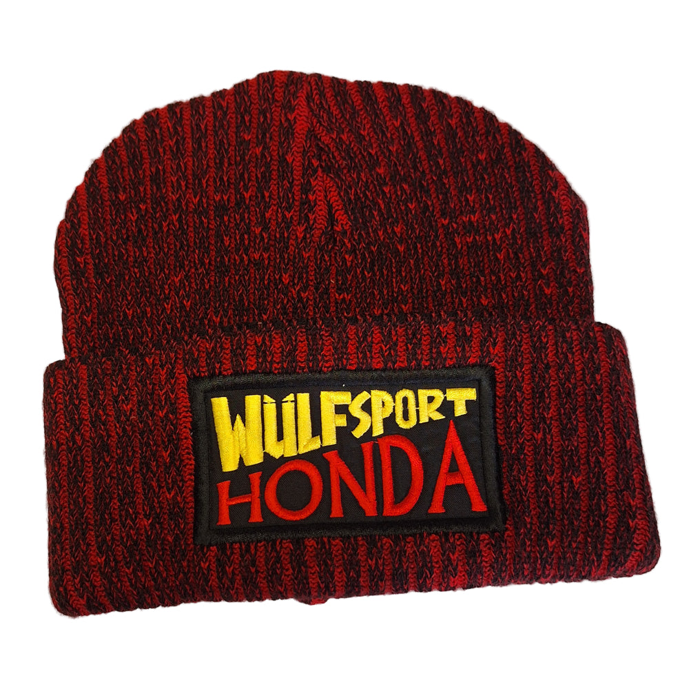 Official Wulfsport Honda 100% Acrylic Embroidered Beanie Hat Red & Black BC21846