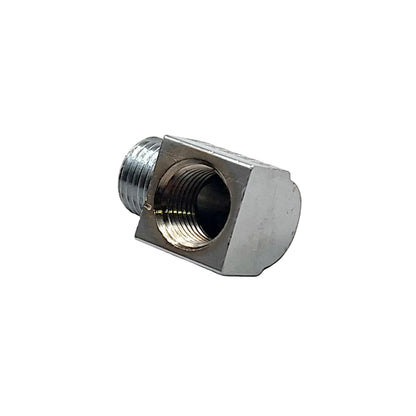 Harley Davidson Oil Fitting Adapter, 90 Degree. Chrome. 68-98 BT; 70-79 XR750 BC25344