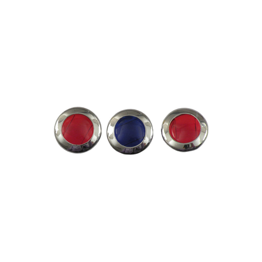 Harley Davidson Replacement Lens Set, For 3-Light (62-67) Dash. Red & Blue BC35414