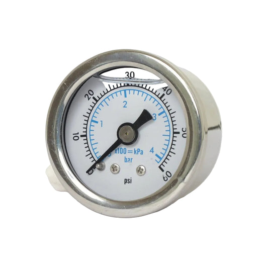 Marshall Harley Davidson Oil Pressure Gauge, 0-60 PSI. Stainless Housing BC43976