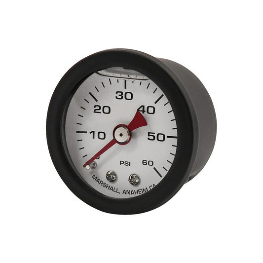 Marshall Harley Davidson Oil Pressure Gauge, 0-60 PSI. Black Housing BC43984