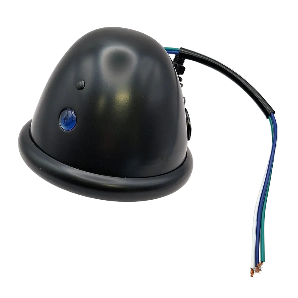 Replica Bates Style Satin Black Headlamp Assembly 4-1/2" . 12V 35/35W BC44015