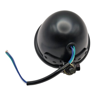 Replica Bates Style Satin Black Headlamp Assembly 4-1/2" . 12V 35/35W BC44015