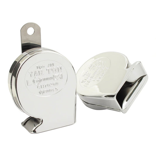 Harley Davidson 12-Volt Mini Turbine Horn Set. Chrome BC44041